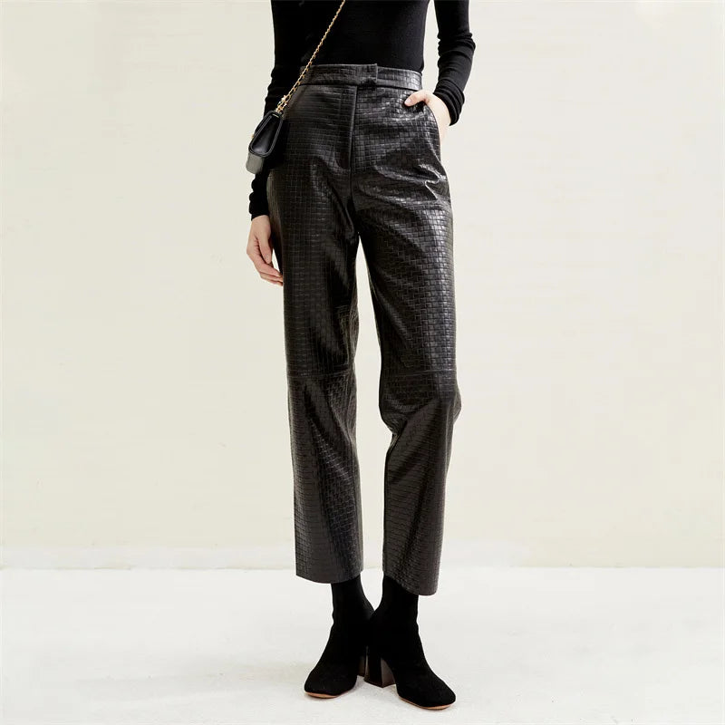 Lamb Crocodile Leather Pants Wholesale