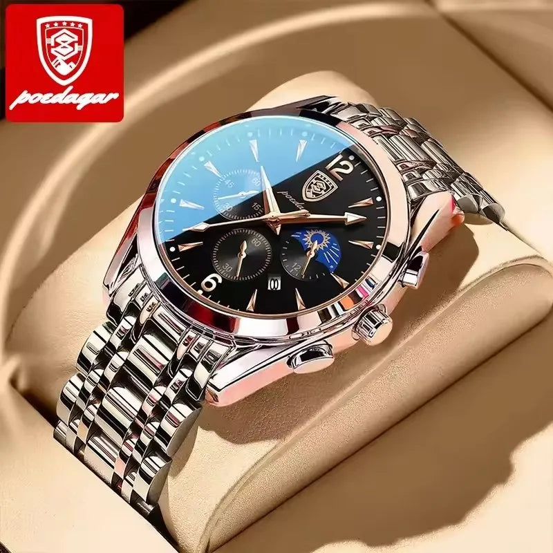 POEDAGAR 829 Stainless Steel Men Watch