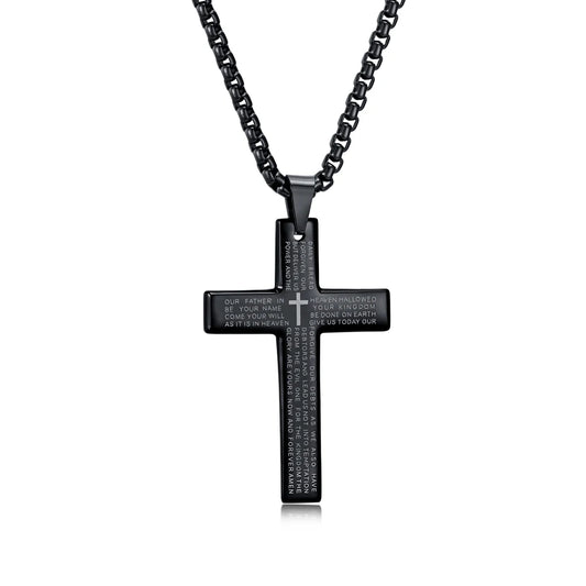 Bible Prayer Cross Stainless Steel Neckless