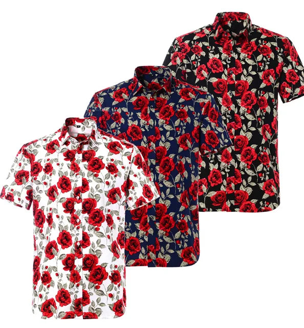 Summer Hot Beach Hawaiian Flower Shirt