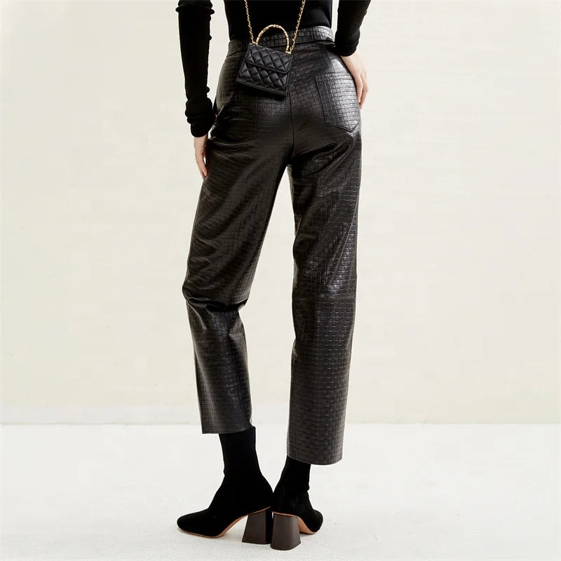 Lamb Crocodile Leather Pants Wholesale