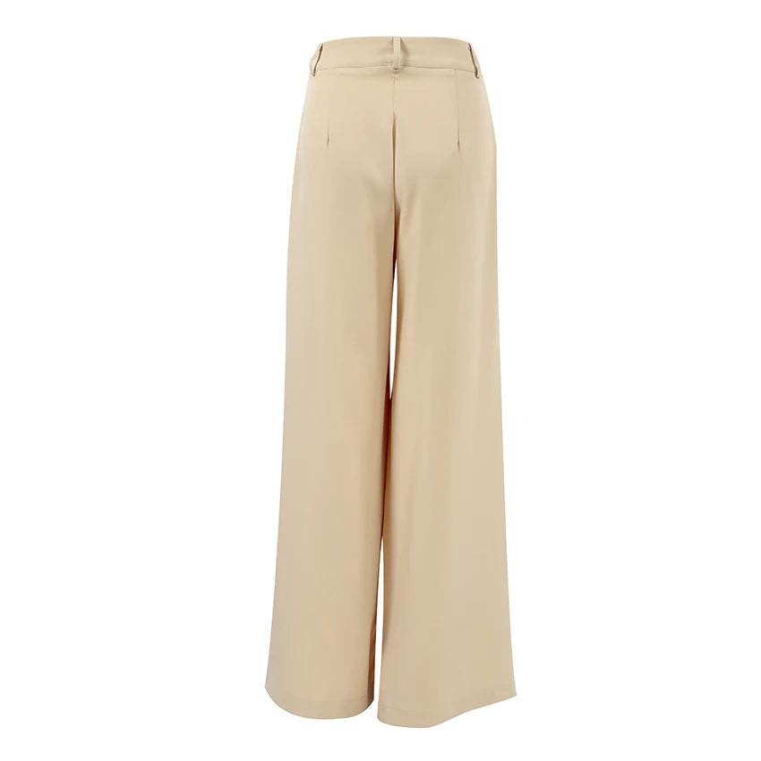 Autumn Khaki Casual Pants Elegant Wide Leg Pants