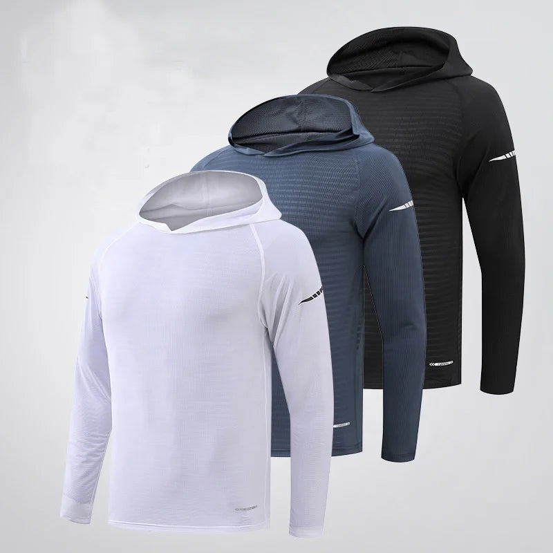 Custom DRY-FIT Reflective Mens Jogging Running Hoodie