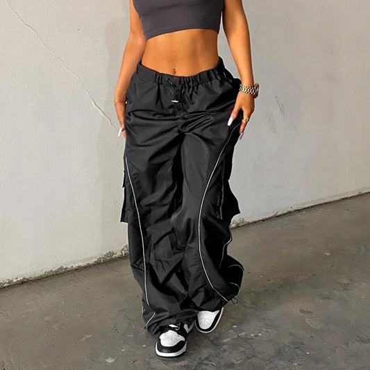 Casual Streetwear Low Waist Cargo Trousers