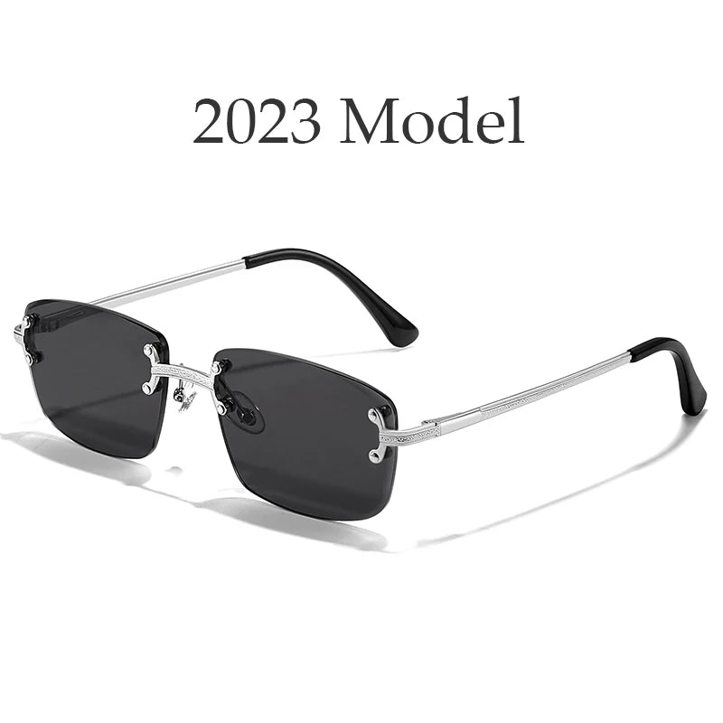 Frameless Luxury Rectangle Sunglasses