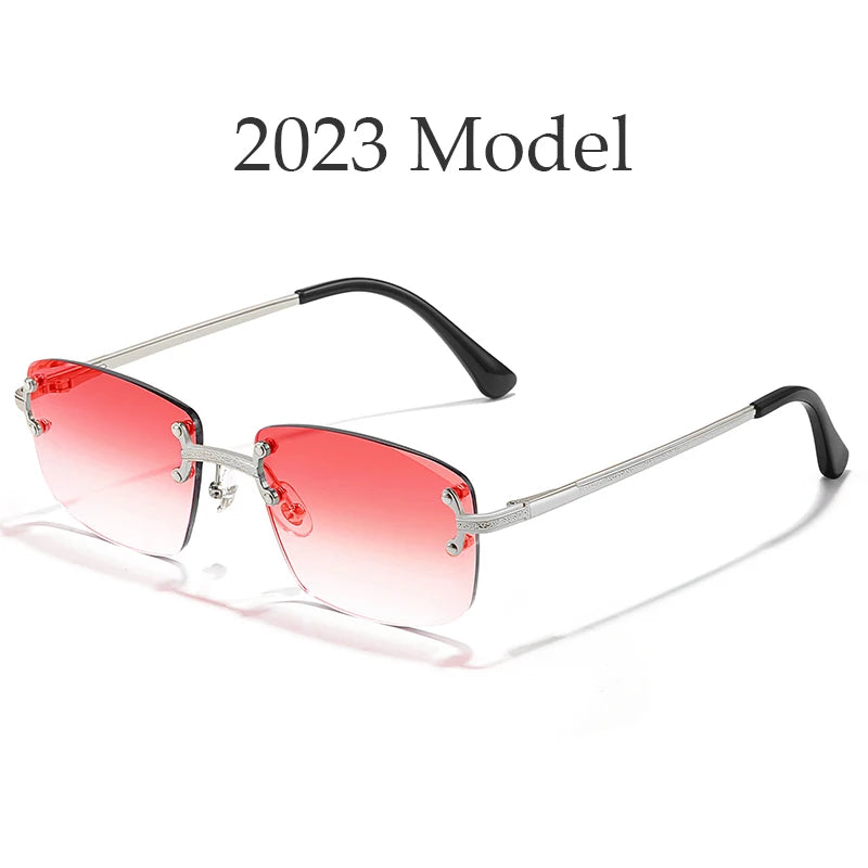 Frameless Luxury Rectangle Sunglasses