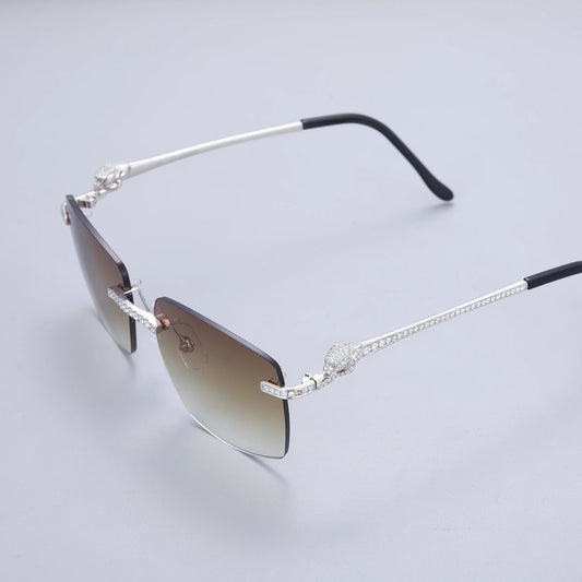 Homemade Pure Diamond Luxury Glasses Stainless Steel for Men and Women