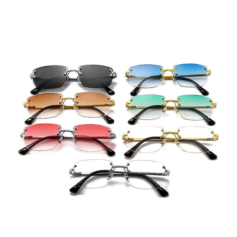 Frameless Luxury Rectangle Sunglasses