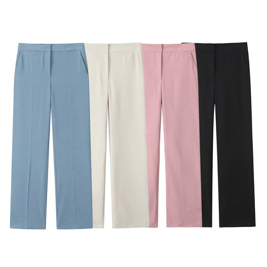 Vintage High Waist Female Trousers Mujer