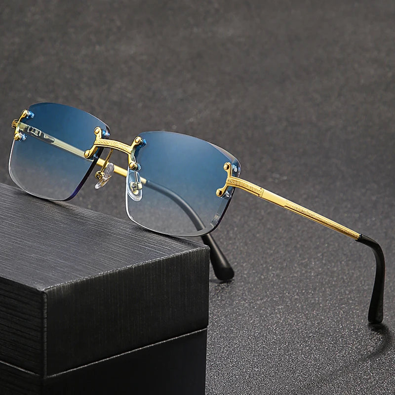 Frameless Luxury Rectangle Sunglasses