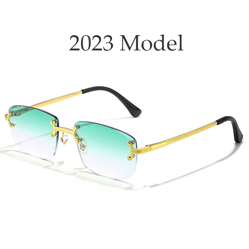 Frameless Luxury Rectangle Sunglasses