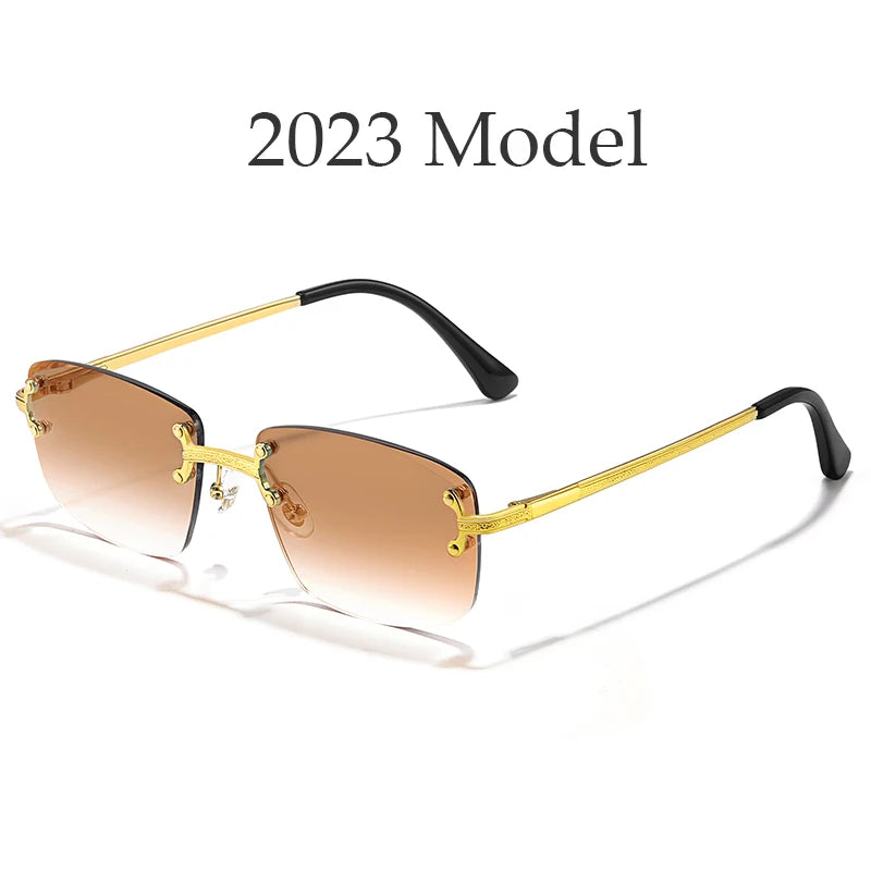 Frameless Luxury Rectangle Sunglasses